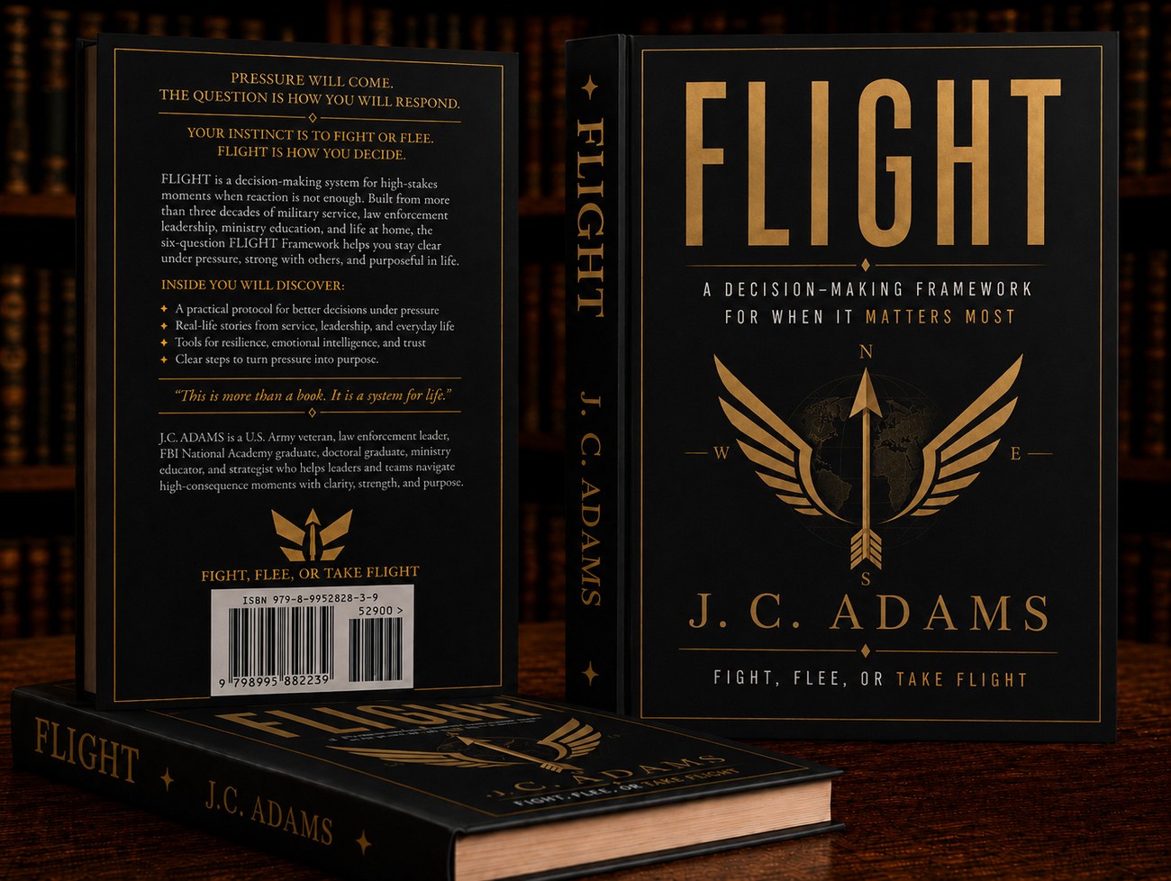 FLIGHT by J.C. Adams book cover and product display